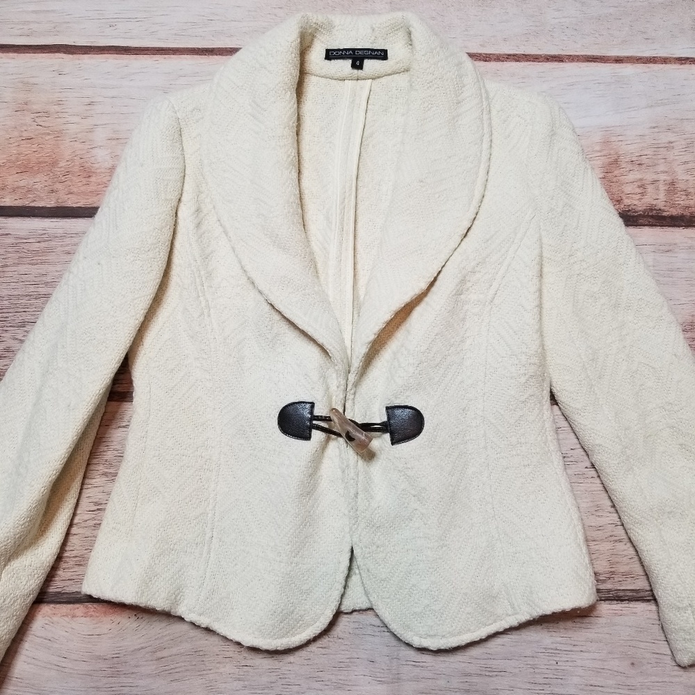 Donna Degnan Ivory Wool Blazer
